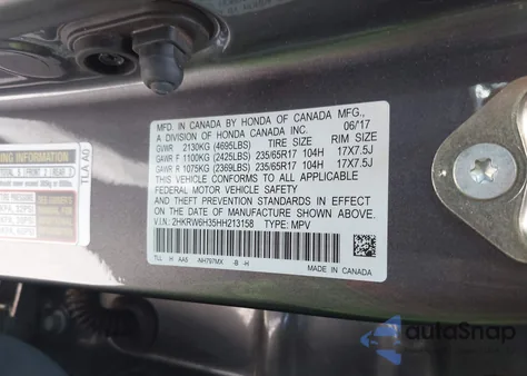 2017 Honda Cr-V Lx from USA, damaged, VIN 2HKRW6H35HH213158